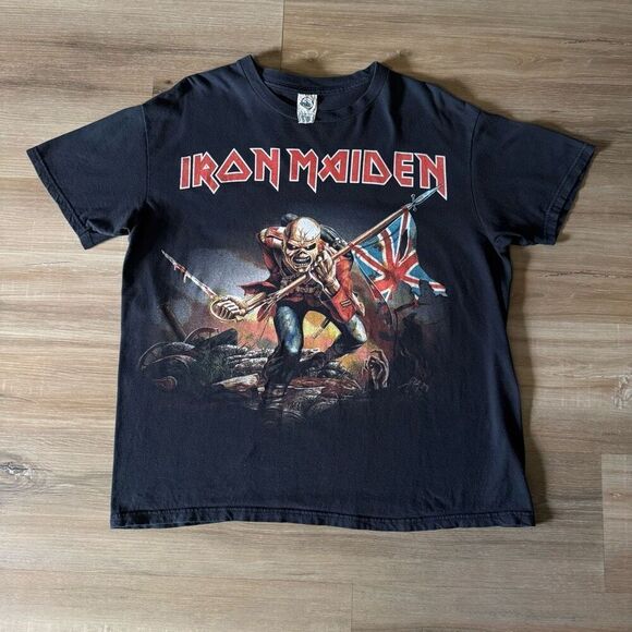 Vintage Iron Maiden Eddie The Trooper Black Shirt Size XL 2004 Y2K Heavy Metal - Picture 1 of 5